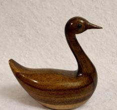 Handmade Wood Duck Sculpture for Table Decor